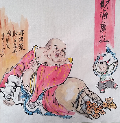 河北省美术家协会会员 侯同印 人物国画作品