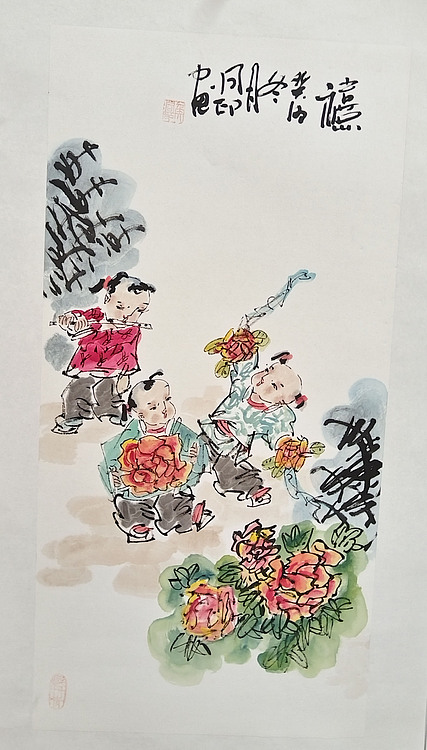 河北省美术家协会会员 侯同印 人物国画作品