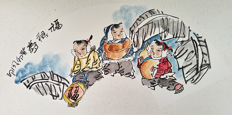 河北省美术家协会会员 侯同印 人物国画作品