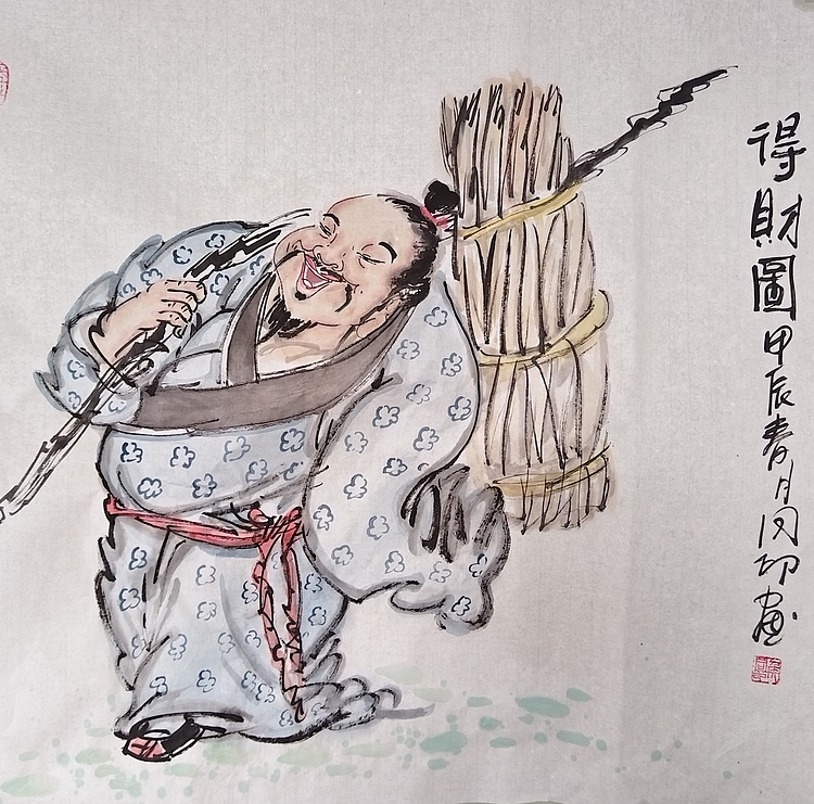 河北省美术家协会会员 侯同印 人物国画作品