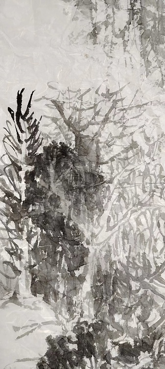 雪晴 观瀑图