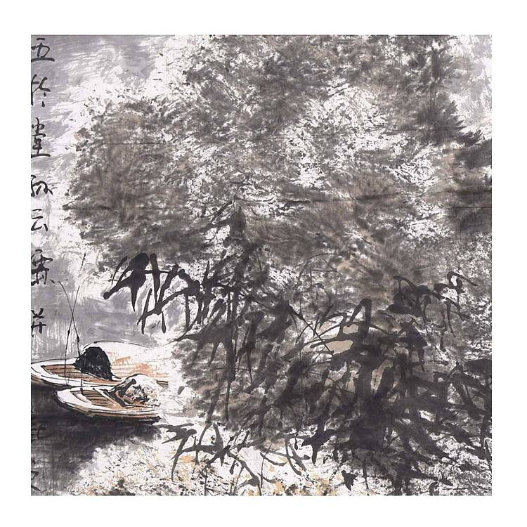 辽宁美协会员 孙云霖《 秋江静泊》山水 136 34