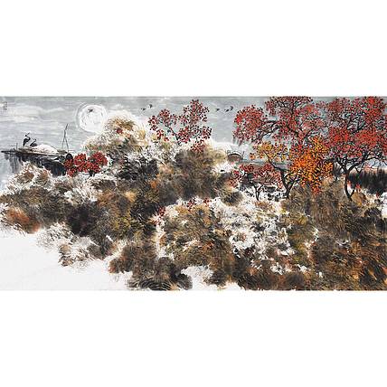 辽宁美协会员 孙云霖《 秋江月》山水 137 69