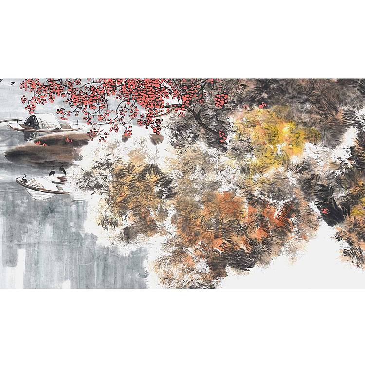辽宁美协会员 孙云霖《 秋江野渡》山水 137 69