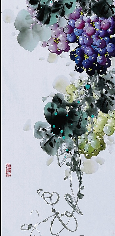 高晓林 （4545-2）国家一级美术师，江苏省美协会员《珠玑玉露》