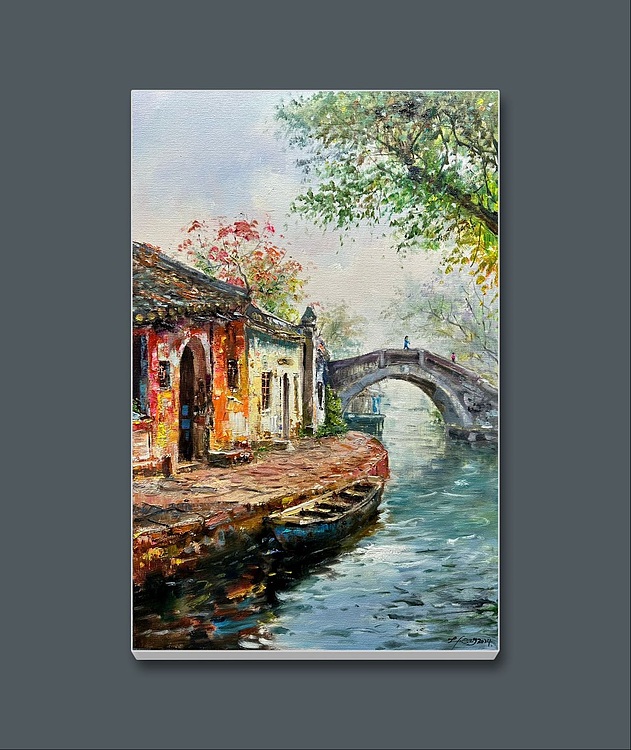 梁峰 水乡一角