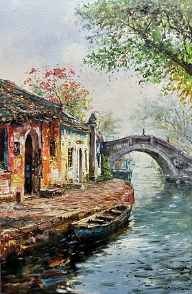 梁峰 水乡一角