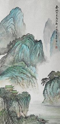 职业书画家 于恩沛 精品山水春风吹来