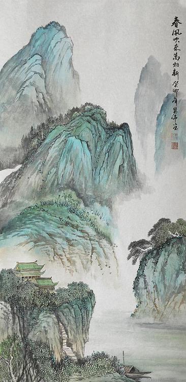 职业书画家 于恩沛 精品山水春风吹来