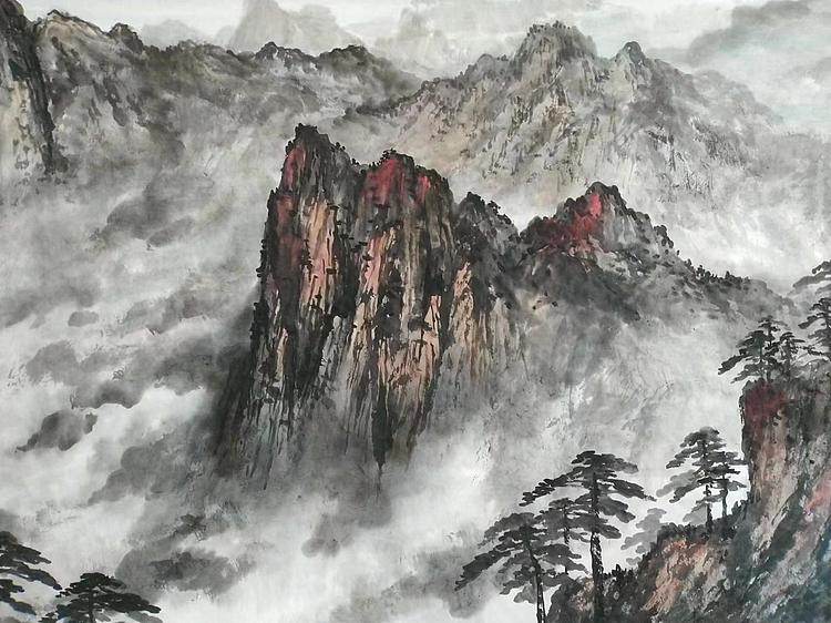 职业书画家 于恩沛 高峰入云端