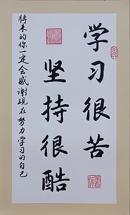 云海松涛 书法学习很苦 坚持很酷