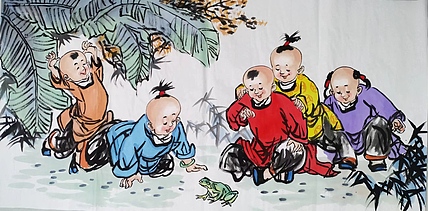 高兴 五福戏金蟾