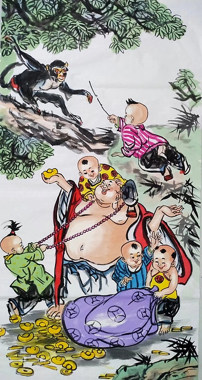 高兴 五福呈祥