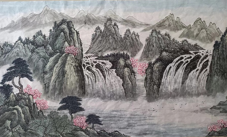 云海松涛 大幅山水源远流长