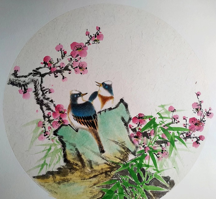 高兴 鸟语花香