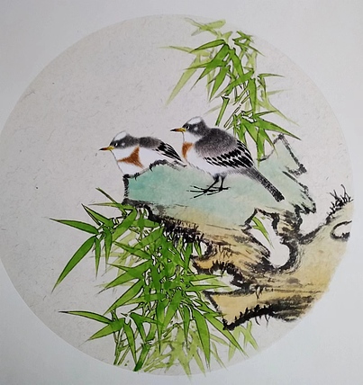 高兴 鸟语花香