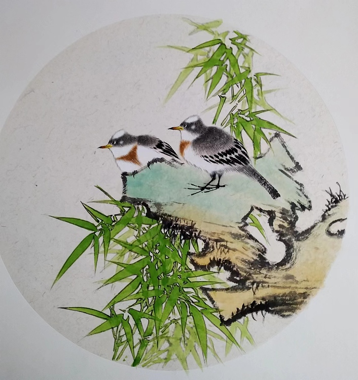 高兴 鸟语花香
