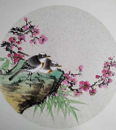 高兴 鸟语花香