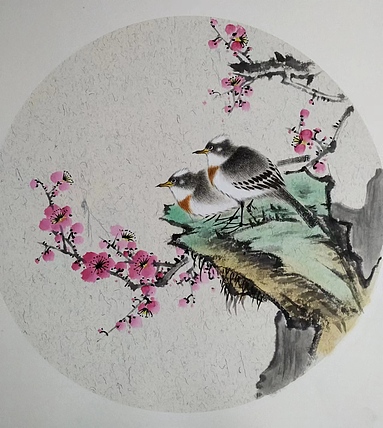 高兴 鸟语花香