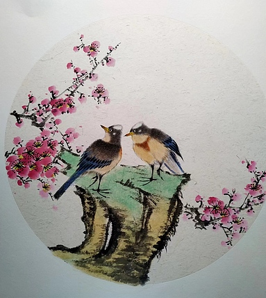 高兴 鸟语花香