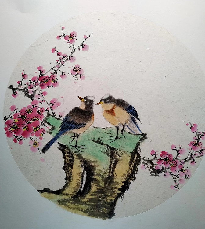 高兴 鸟语花香