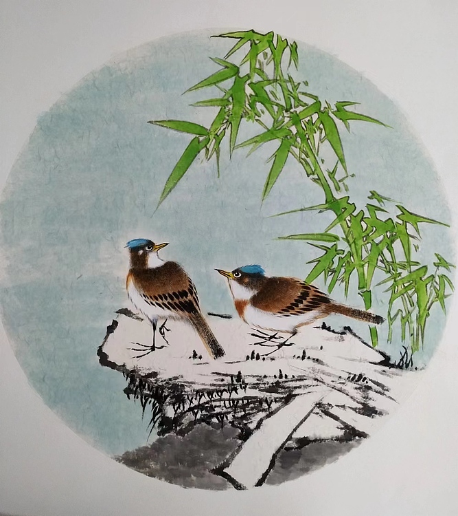 高兴 鸟语花香