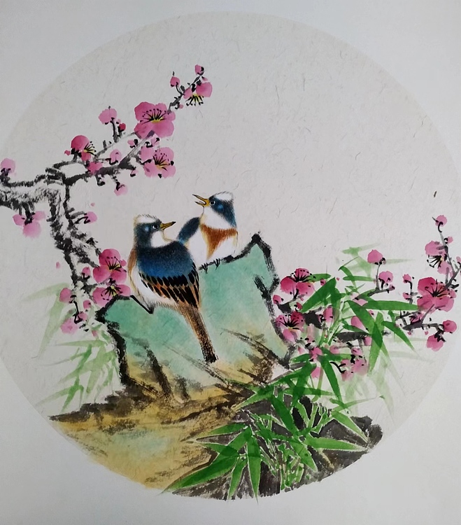 高兴 鸟语花香