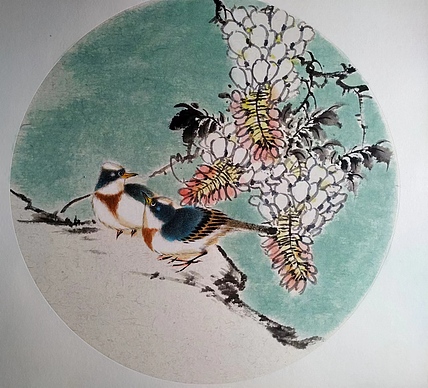 高兴 鸟语花香