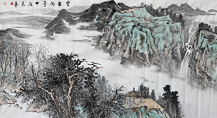 中美协会员，中工笔会员 张志平 （精品巨幅山水作品）