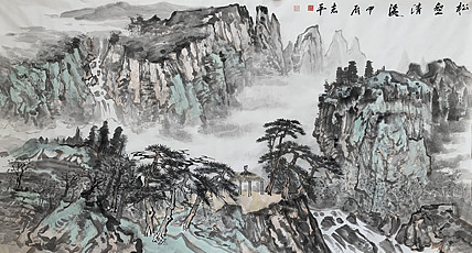 中美协会员，中工笔会员 张志平 （精品巨幅山水作品）