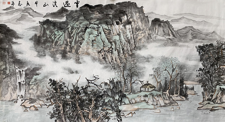 中美协会员，中工笔会员 张志平 （精品巨幅山水作品）