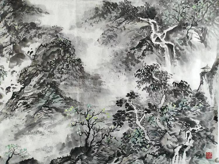 职业书画家 于恩沛 春涧
