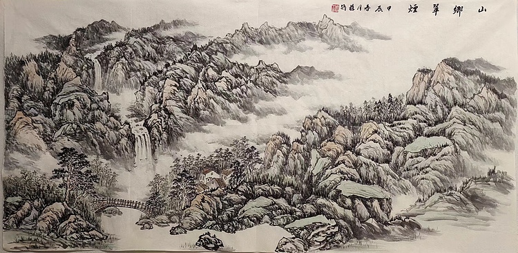 周植筠 山乡翠烟