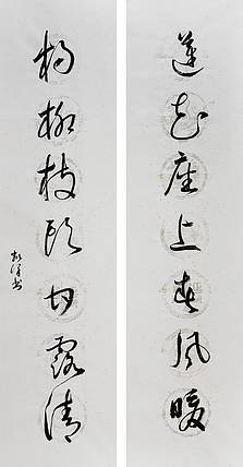 中国美术家协会会员 谢凯泽 书法对联 138 33X2