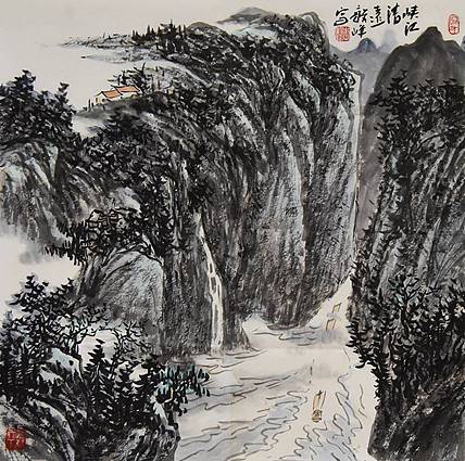 中美协中国画艺委会委员 李毅峰《峡江清远》山水 68 69
