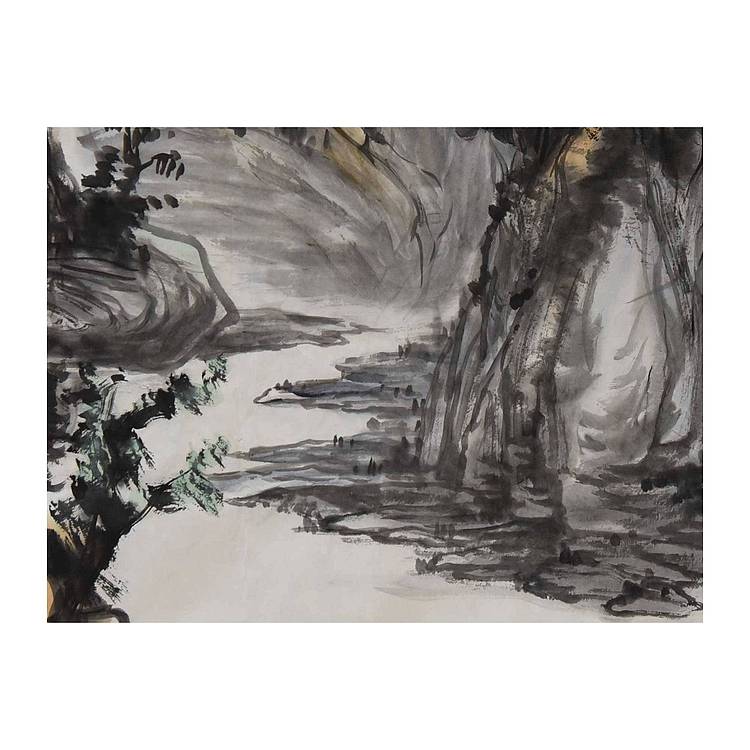 中美协中国画艺委会委员 李毅峰《苍茫一线天》山水 68 69