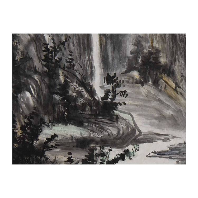 中美协中国画艺委会委员 李毅峰《苍茫一线天》山水 68 69