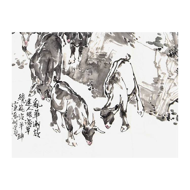 中美协会员，山东美协会员 张丽华《放羊女》人物 137 69