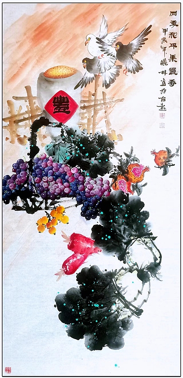 高晓林 （4590）大尺幅中堂玄关画，国家一级美术师，江苏省美协会员