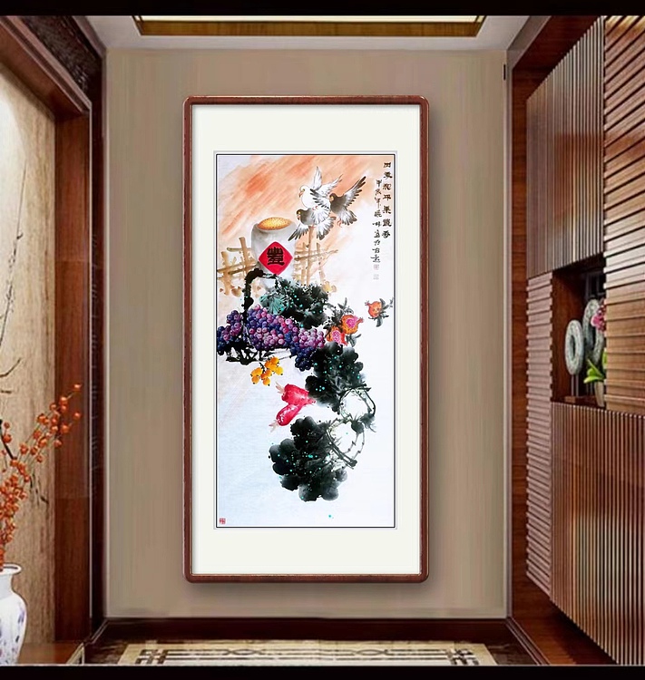 高晓林 （4590）大尺幅中堂玄关画，国家一级美术师，江苏省美协会员