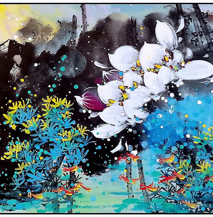 高晓林 （4593）国家一级美术师，江苏省美协会员，泼墨重彩厅堂荷花