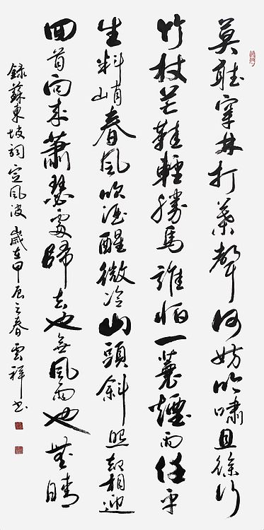 云海松涛 书法 苏轼词定风波