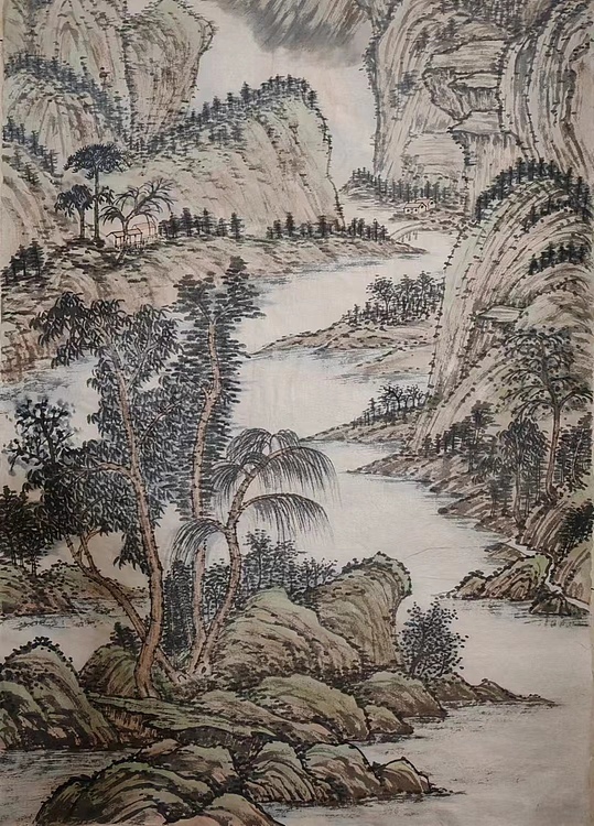 云海松涛 国画晴峦霁翠