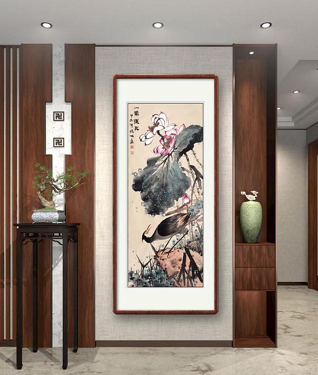 高晓林 （4605）国家一级美术师，江苏省美协会员《一鹭莲生》