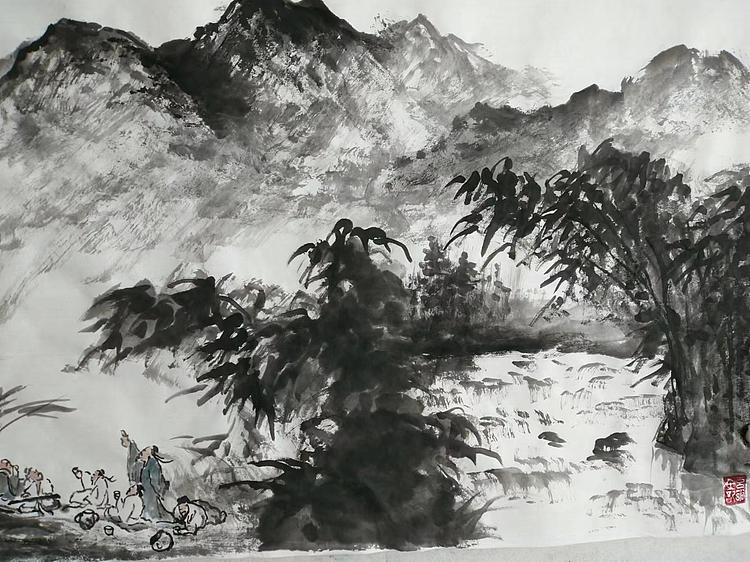 职业书画家 于恩沛 竹林七贤