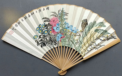 耿学知 非遗传承人手绘折扇