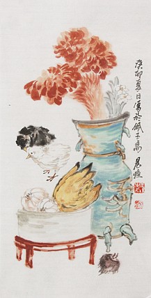 北京美术家协会会员 王鹏 精花鸟