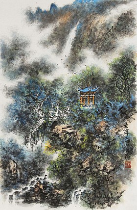 中国写意楼阁山水画派传承人 宋京辉 精品山水
