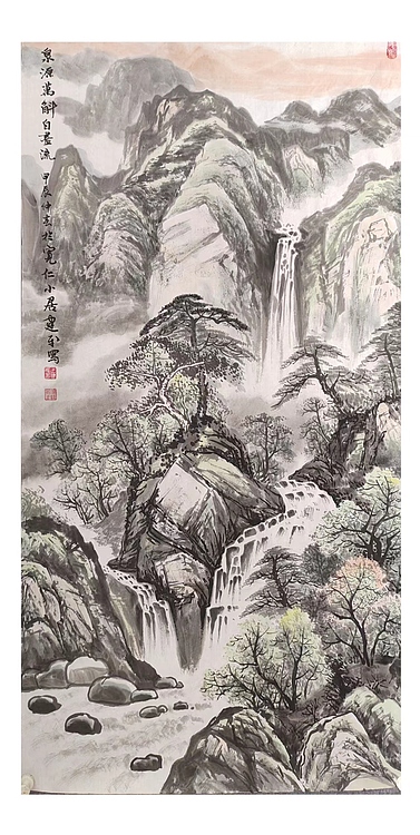 中国国学书画研究院副院长 王建平《泉源万斛自尽流》