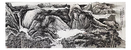 一淨 空山溪暮图